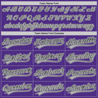 Custom Purple Black-White Two-Button Unisex Softball Jersey photo 4
