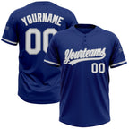 Custom Royal White-Gray Two-Button Unisex Softball Jersey photo 1