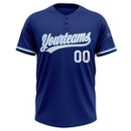 Custom Royal White-Light Blue Two-Button Unisex Softball Jersey photo 2