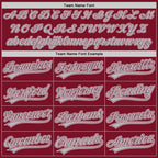 Custom Crimson Gray-White Two-Button Unisex Softball Jersey photo 4