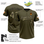 Custom Olive Camo-Black Salute To Service Two-Button Unisex Softball Jersey photo 3
