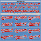 Custom Powder Blue Red-White Two-Button Unisex Softball Jersey photo 4