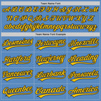 Custom Powder Blue Yellow-Black Two-Button Unisex Softball Jersey photo 3