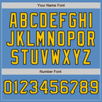 Custom Powder Blue Yellow-Black Two-Button Unisex Softball Jersey photo 4