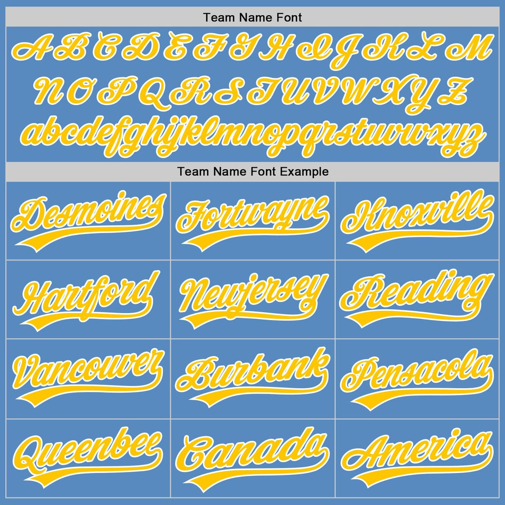 Custom Powder Blue Yellow-White Two-Button Unisex Softball Jersey photo 4