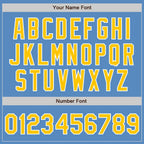 Custom Powder Blue Yellow-White Two-Button Unisex Softball Jersey photo 5