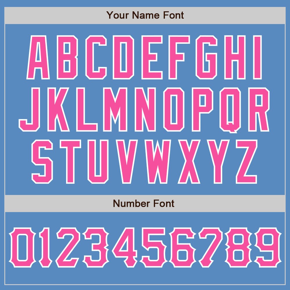 Custom Powder Blue Pink-White Two-Button Unisex Softball Jersey photo 4