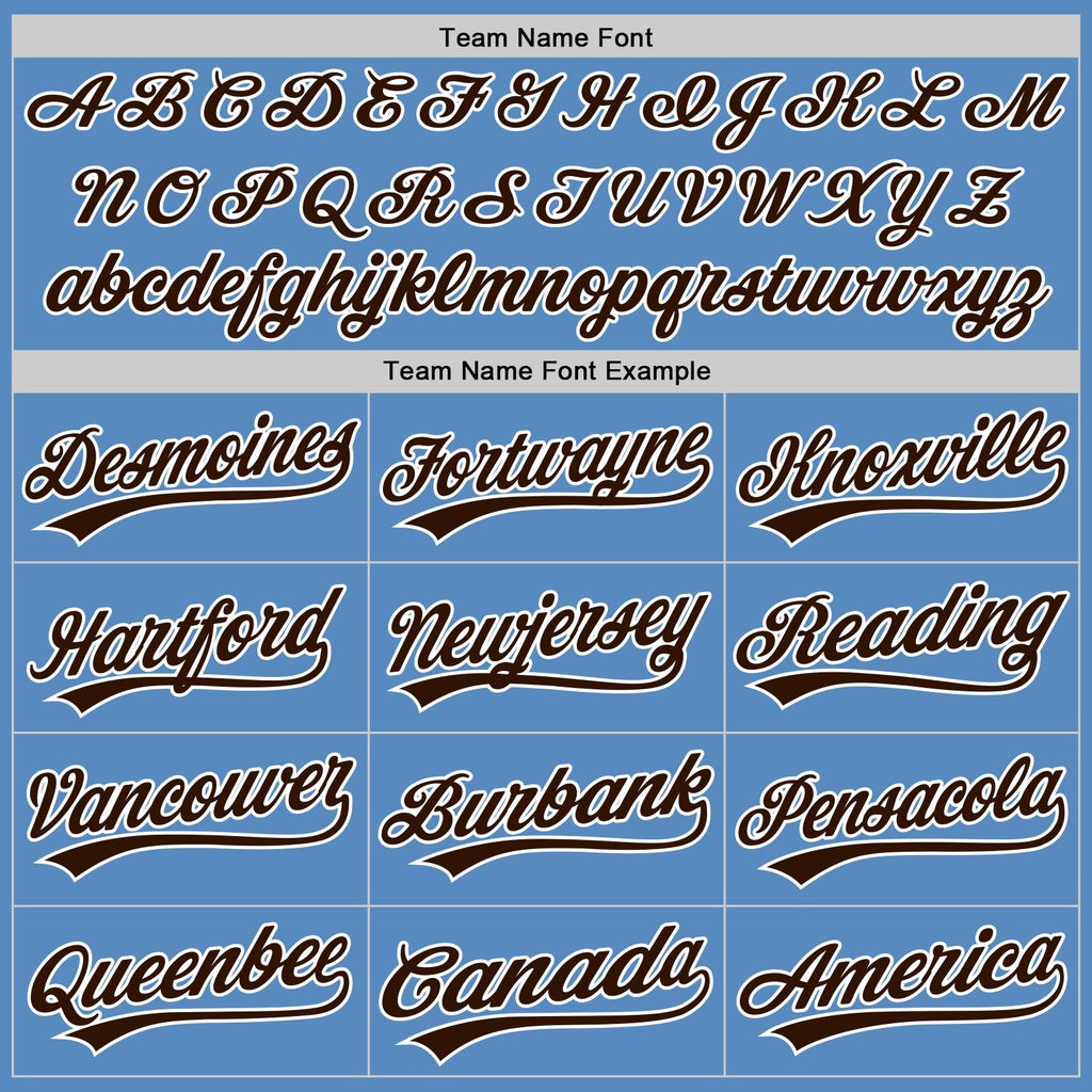Custom Powder Blue Brown-White Two-Button Unisex Softball Jersey photo 4