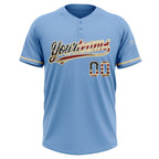 Custom Light Blue Vintage USA Flag-City Cream Two-Button Unisex Softball Jersey photo 2