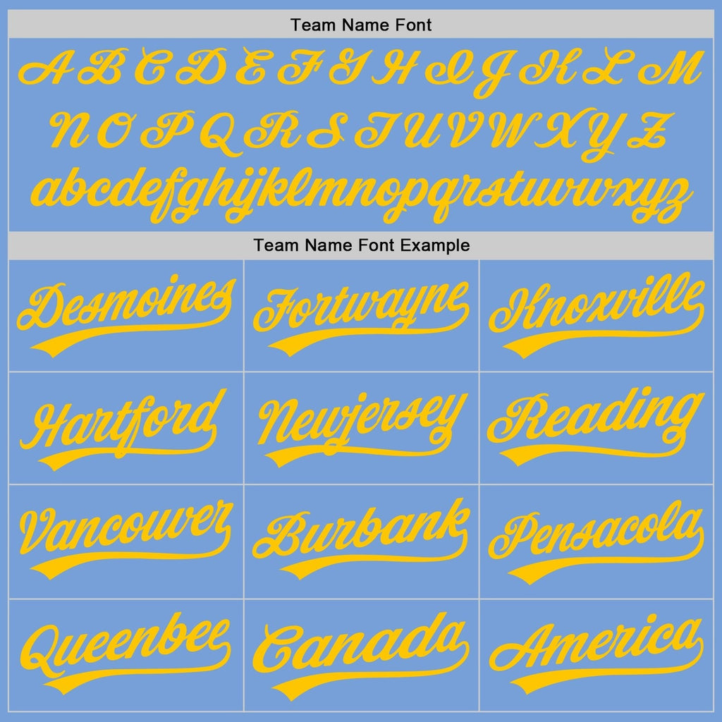 Custom Light Blue Yellow Two-Button Unisex Softball Jersey photo 3