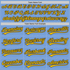 Custom Light Blue Yellow-Black Two-Button Unisex Softball Jersey photo 3