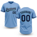 Custom Light Blue Navy Gray-Teal Two-Button Unisex Softball Jersey