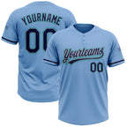 Custom Light Blue Navy Gray-Teal Two-Button Unisex Softball Jersey photo 1