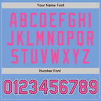 Custom Light Blue Pink-Black Two-Button Unisex Softball Jersey photo 4