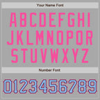 Custom Gray Light Blue Black-Pink Two-Button Unisex Softball Jersey photo 4