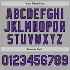 Custom Gray Purple-Black Two-Button Unisex Softball Jersey photo 4