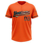 Custom Orange Vintage USA Flag-Black Two-Button Unisex Softball Jersey photo 2
