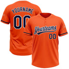 Custom Orange Navy-White Two-Button Unisex Softball Jersey photo 1