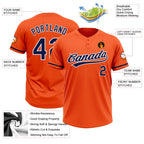 Custom Orange Navy-White Two-Button Unisex Softball Jersey photo 3