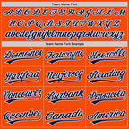 Custom Orange Navy-White Two-Button Unisex Softball Jersey photo 4