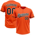 Custom Orange Black-White Two-Button Unisex Softball Jersey photo 1