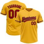 Custom Gold Red-Black Two-Button Unisex Softball Jersey photo 1