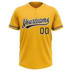 Custom Gold Black-White Two-Button Unisex Softball Jersey photo 2