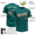 Custom Teal Vintage USA Flag-City Cream Two-Button Unisex Softball Jersey photo 3