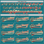 Custom Teal Vintage USA Flag-City Cream Two-Button Unisex Softball Jersey photo 4