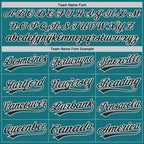 Custom Teal Black-White Two-Button Unisex Softball Jersey photo 4