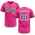 Custom Pink White-Black Two-Button Unisex Softball Jersey