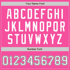 Custom Pink White-Black Two-Button Unisex Softball Jersey photo 5