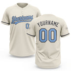 Custom Cream Light Blue-Steel Gray Two-Button Unisex Softball Jersey