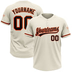 Custom Cream Black-Orange Two-Button Unisex Softball Jersey photo 1
