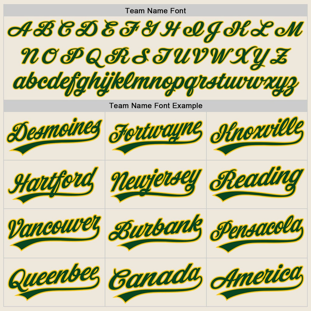 Custom Cream Green-Yellow Two-Button Unisex Softball Jersey photo 4