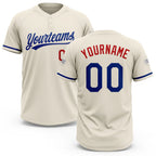 Custom Cream Royal-Red Two-Button Unisex Softball Jersey