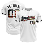Custom White Vintage USA Flag-Black Two-Button Unisex Softball Jersey photo 1
