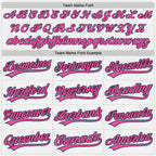 Custom White Light Blue Black-Pink Two-Button Unisex Softball Jersey photo 3