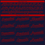 Custom Navy Red-White 3D American Flag Fashion Two-Button Unisex Softball Jersey photo 3