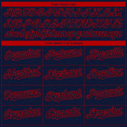 Custom Navy Red-White 3D American Flag Fashion Two-Button Unisex Softball Jersey photo 4