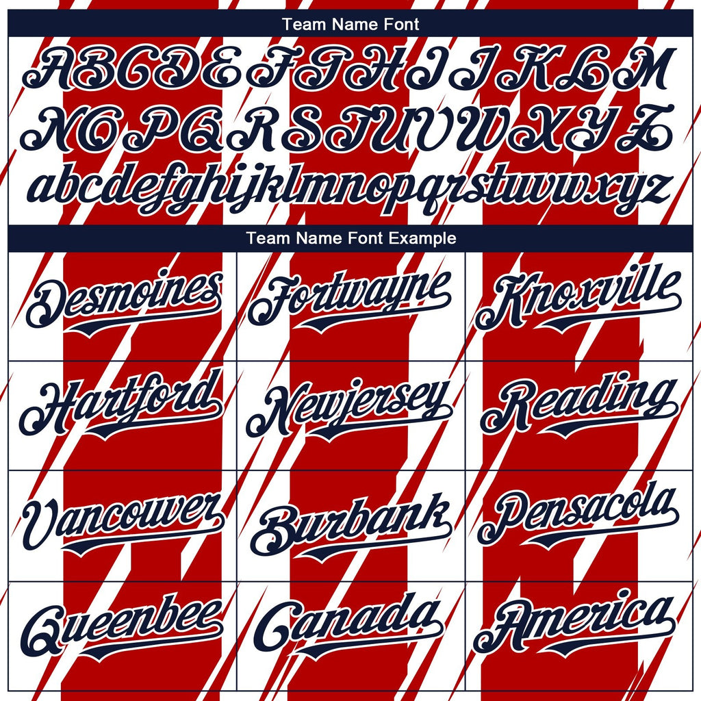 Custom Red Navy-White 3D American Flag Fashion Two-Button Unisex Softball Jersey photo 4