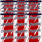 Custom Red Navy-White 3D American Flag Fashion Two-Button Unisex Softball Jersey photo 4