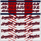 Custom White Navy-Red 3D American Flag Fashion Two-Button Unisex Softball Jersey photo 4