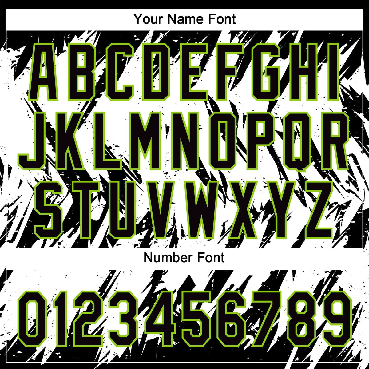 Custom Black Neon Green-White 3D Pattern Abstract Sharp Shape Two-Button Unisex Softball Jersey photo 4