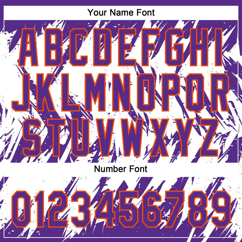 Custom Purple Orange-White 3D Pattern Abstract Sharp Shape Two-Button Unisex Softball Jersey photo 5