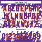 Custom Purple Orange-White 3D Pattern Abstract Sharp Shape Two-Button Unisex Softball Jersey photo 5