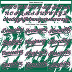 Custom Kelly Green Pink-White 3D Pattern Abstract Sharp Shape Two-Button Unisex Softball Jersey photo 4