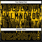 Custom Black Gold 3D Pattern Dripping Splatter Art Two-Button Unisex Softball Jersey photo 5