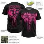 Custom Black Pink 3D Pattern Dripping Splatter Art Two-Button Unisex Softball Jersey photo 3