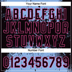 Custom Black Light Blue-Pink 3D Pattern Abstract Splatter Grunge Art Two-Button Unisex Softball Jersey photo 5